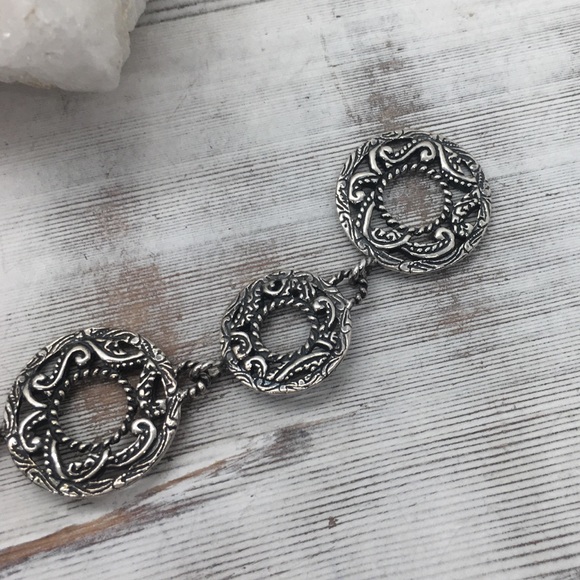 Retired Carolyn Pollack Sterling Circle Braceler - Picture 3 of 7